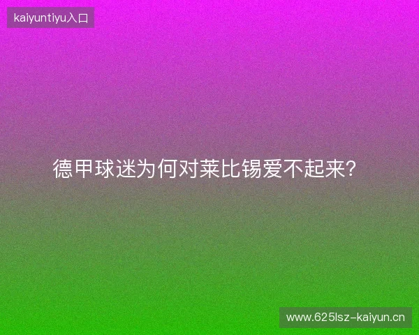 德甲球迷为何对莱比锡爱不起来？